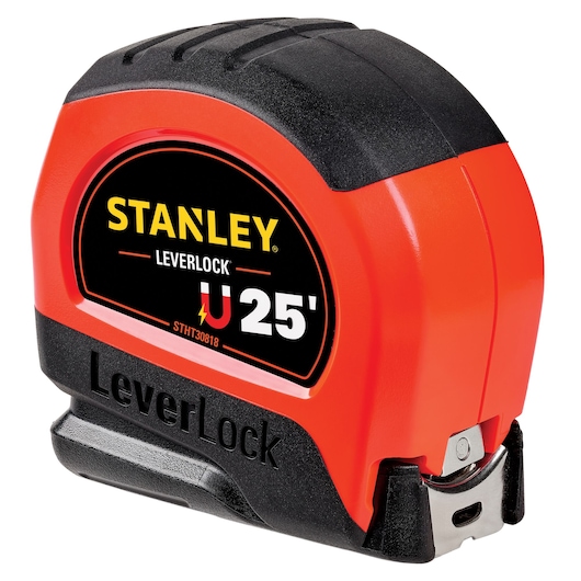 Profile of 25 FOOT HIGH VISIBILITY MAGNETIC LEVER LOCK TAPE MEASURE.