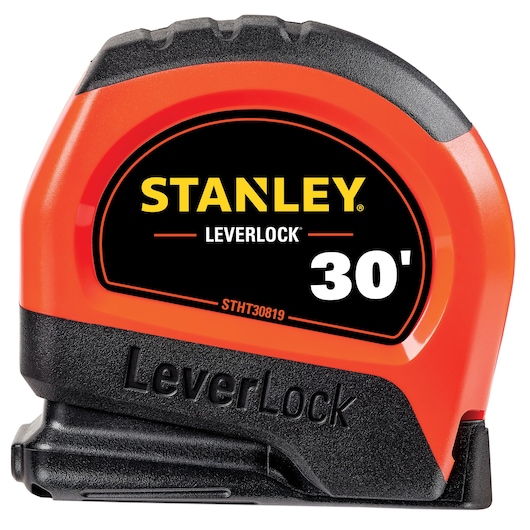 30 FOOT HIGH VISIBILITY LEVER LOCK TAPE MEASURE.
